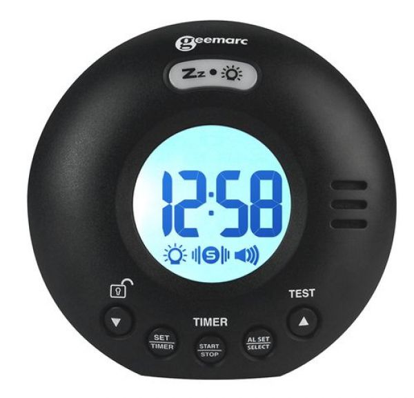 Geemarc Wake'n'Shake Voyager Reisewecker Vibrationswecker in schwarz